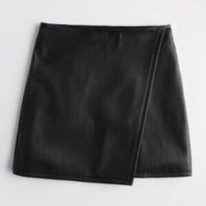 Hollister Black Faux Leather Pencil Skirt